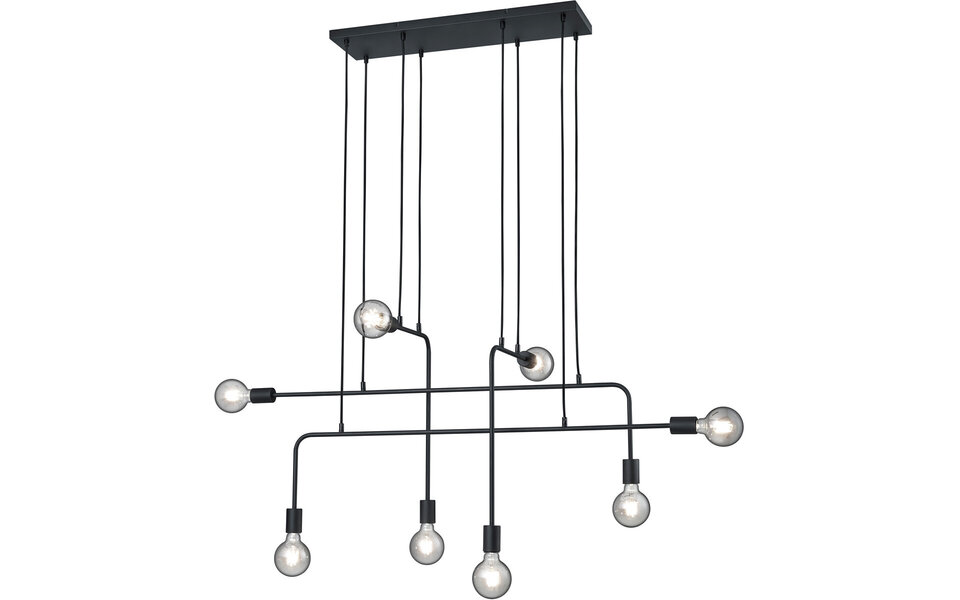 HLW LED LED Pendant Lamp Trion Conar - Matte Black LED Pendant Lamp with 8x E27 Lamp Fitting