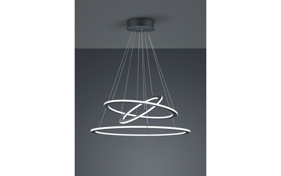 HLW LED LED Pendant Lamp Trion Duban 75W - Dimmable, Warm White 3000K, Matte Anthracite