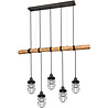 Moderne LED hanglamp met vijf E27 fittingen in antiek nikkel, rechthoekig design, 42W vermogen Moderne LED hanglamp met vijf E27 fittingen in antiek nikkel, rechthoekig design, 42W vermogen