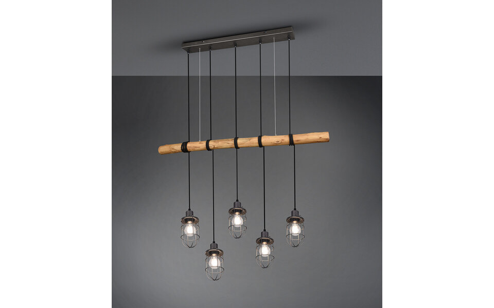 HLW LED LED Pendant Lamp Trion Fortes with 5 E27 fittings and antique nickel finish HLW LED LED Pendant Lamp Trion Fortes with 5 E27 fittings and antique nickel finish