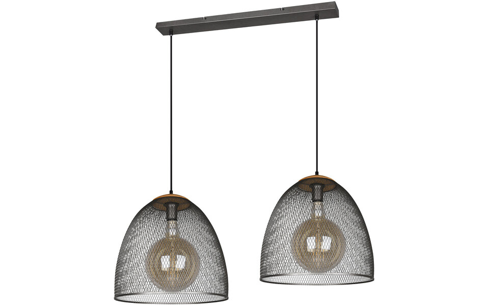 HLW LED LED Pendant Lamp Trion Ivan - 2-light Round Antique Nickel with E27 Fitting