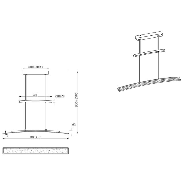 HLW LED Dimmable LED Pendant Lamp Trion Somas 16W - Matte Nickel, Adjustable Color & Aluminum