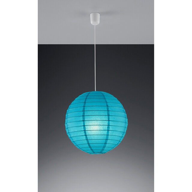moderne mat turquoise LED hanglamp met E27 fitting en 60W vermogen in blauwe kleur moderne mat turquoise LED hanglamp met E27 fitting en 60W vermogen in blauwe kleur