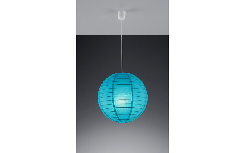 HLW LED LED Pendant Lamp Trion Ponton - Matte Turquoise Paper, E27 Fitting, Round HLW LED LED Pendant Lamp Trion Ponton - Matte Turquoise Paper, E27 Fitting, Round