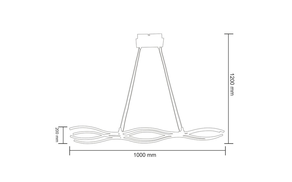 HLW LED LED Pendant Lamp 45W - White LED Lamp with Neutral White Light (4000K) in Matte Chrome