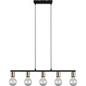 HLW LED Black & Gold LED Pendant Lamp Trion Zuncka - 5-light E27, Rectangular