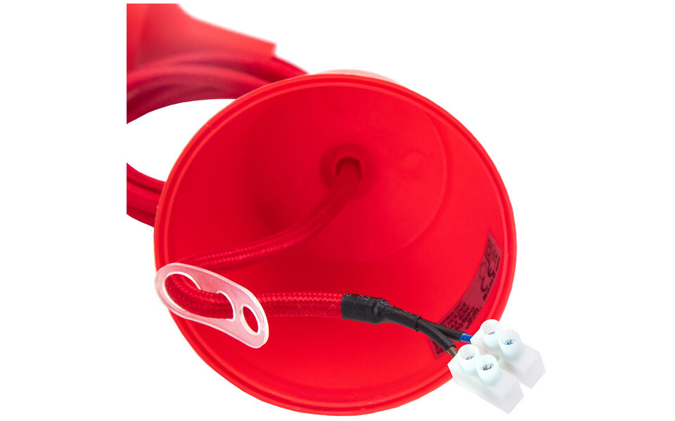 HLW LED Stoffen LED Hanglamp Aigi Yuka - Ronde LED Lamp met E27 Fitting, Mat Rood HLW LED Stoffen LED Hanglamp Aigi Yuka - Ronde LED Lamp met E27 Fitting, Mat Rood