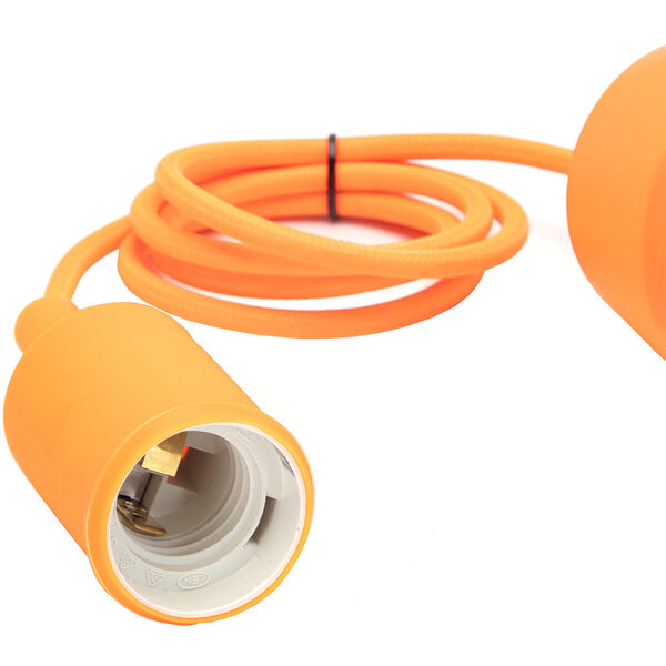 HLW LED Stijlvolle LED Hanglamp Aigi Yuka - Stoffen LED Lamp Mat Oranje, Ronde Vorm, E27 Fitting HLW LED Stijlvolle LED Hanglamp Aigi Yuka - Stoffen LED Lamp Mat Oranje, Ronde Vorm, E27 Fitting