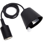 HLW LED LED Pendant Lamp Aigi Yuka - Fabric Black LED Pendant Lamp Round Matte Black