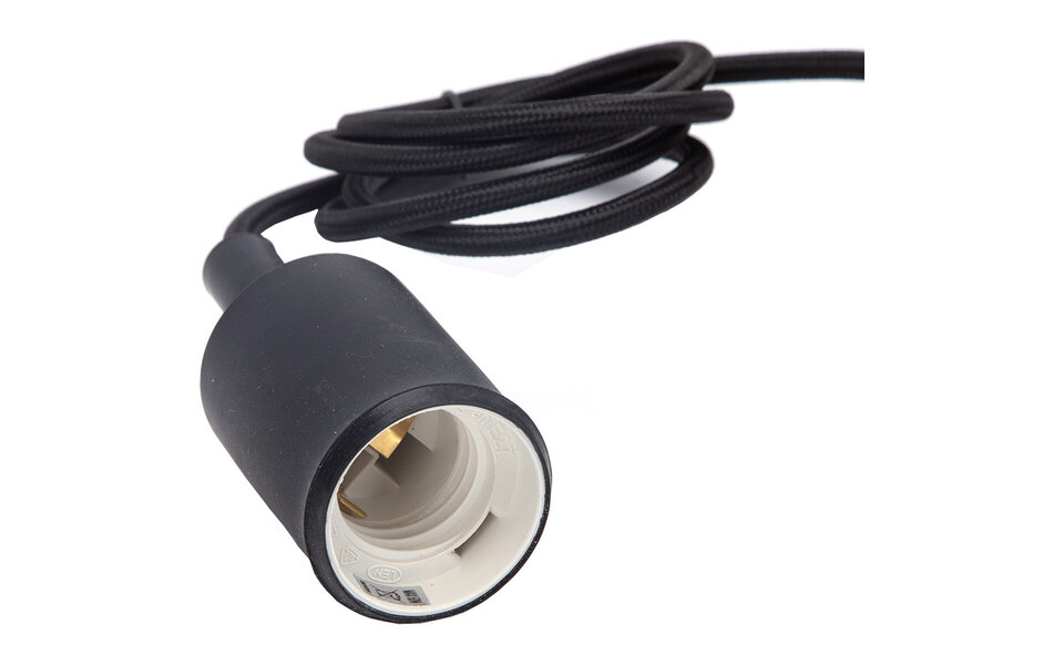 HLW LED LED Hanglamp Aigi Yuka - Stoffen Zwarte LED Hanglamp Rond Mat Zwart