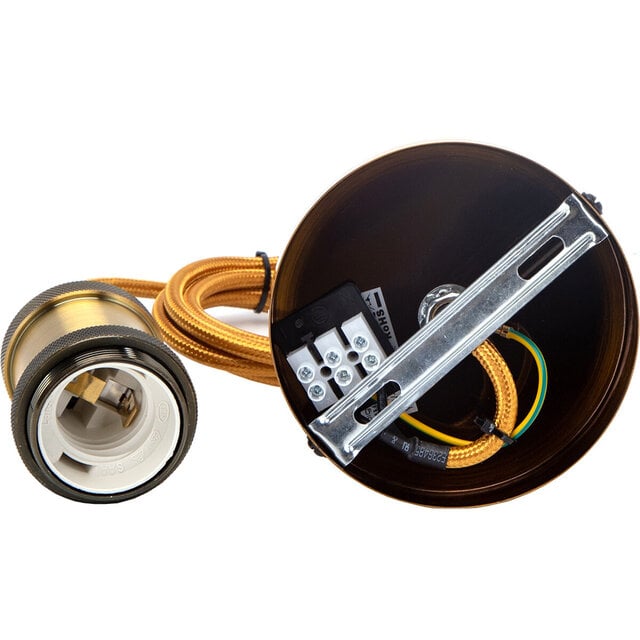 Gouden ronde LED hanglamp van aluminium met modern design en 60W vermogen