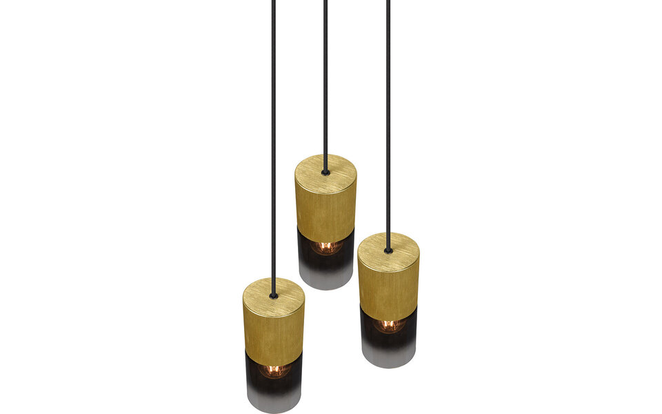 HLW LED Gouden LED Hanglamp Trion Roba - 3-lichts Rond Mat Goud Aluminium, E27
