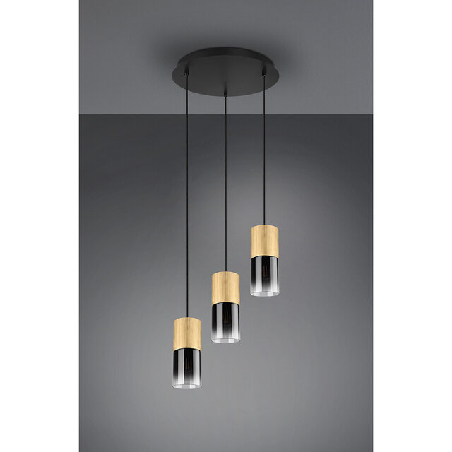 HLW LED Gouden LED Hanglamp Trion Roba - 3-lichts Rond Mat Goud Aluminium, E27