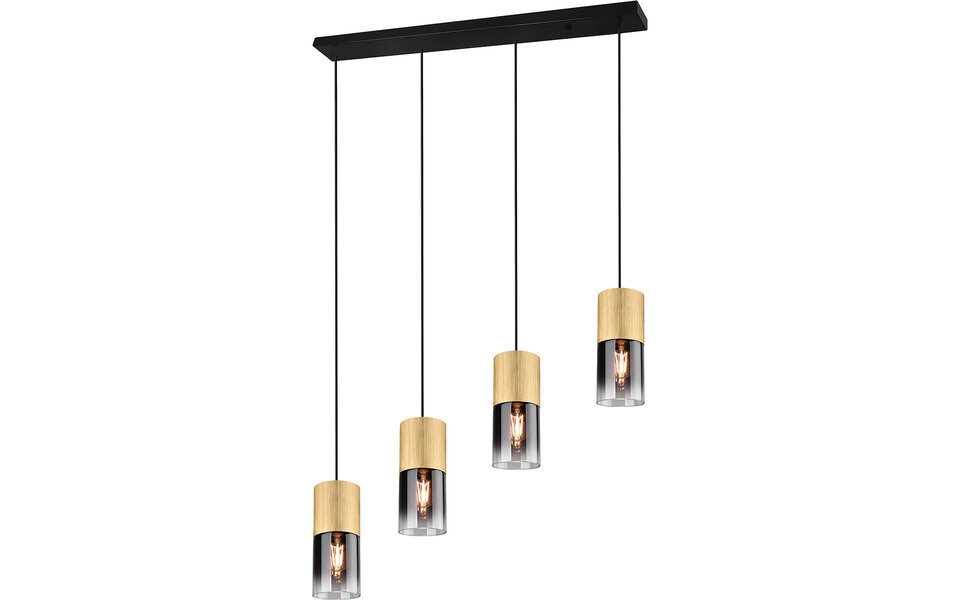 HLW LED Gold LED Pendant Lamp Trion Roba - 4-light, E27 Fitting, Matte Gold Aluminum