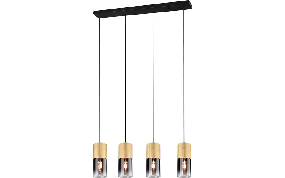 HLW LED Gold LED Pendant Lamp Trion Roba - 4-light, E27 Fitting, Matte Gold Aluminum