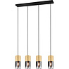 vierlichts mat gouden LED hanglamp met E27 fitting en modern design