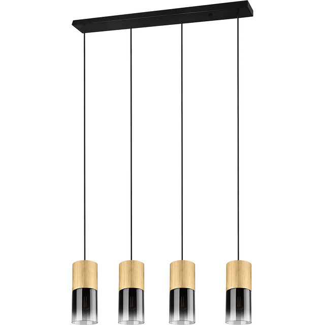 HLW LED Gold LED Pendant Lamp Trion Roba - 4-light, E27 Fitting, Matte Gold Aluminum