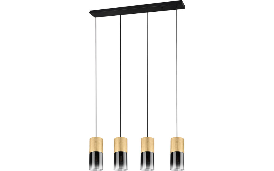 HLW LED Gouden LED Hanglamp Trion Roba - 4-lichts, E27 Fitting, Mat Goud Aluminium