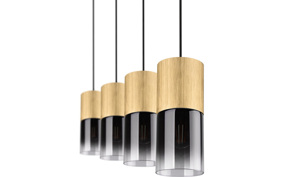 HLW LED Gouden LED Hanglamp Trion Roba - 4-lichts, E27 Fitting, Mat Goud Aluminium