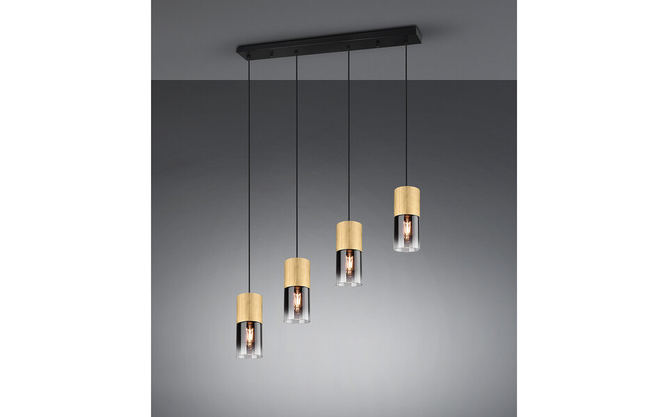 HLW LED Gouden LED Hanglamp Trion Roba - 4-lichts, E27 Fitting, Mat Goud Aluminium