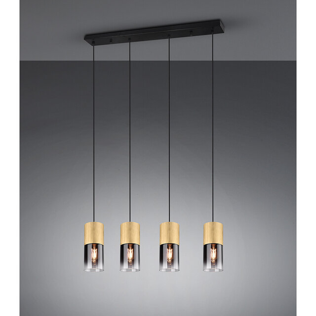 HLW LED Gold LED Pendant Lamp Trion Roba - 4-light, E27 Fitting, Matte Gold Aluminum