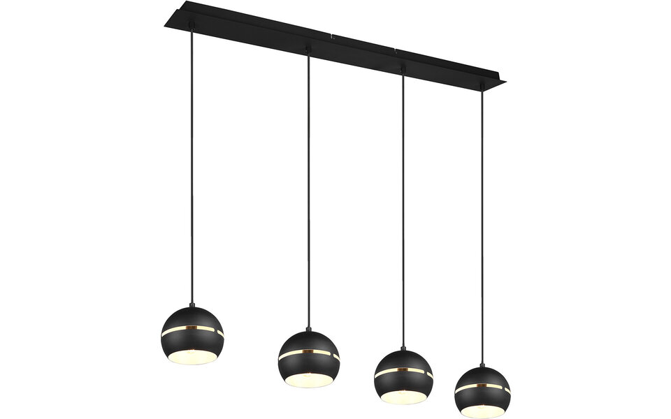 HLW LED Zwarte LED Hanglamp - 4-lichts LED Lamp met E14 Fitting, Mat Zwart HLW LED Zwarte LED Hanglamp - 4-lichts LED Lamp met E14 Fitting, Mat Zwart