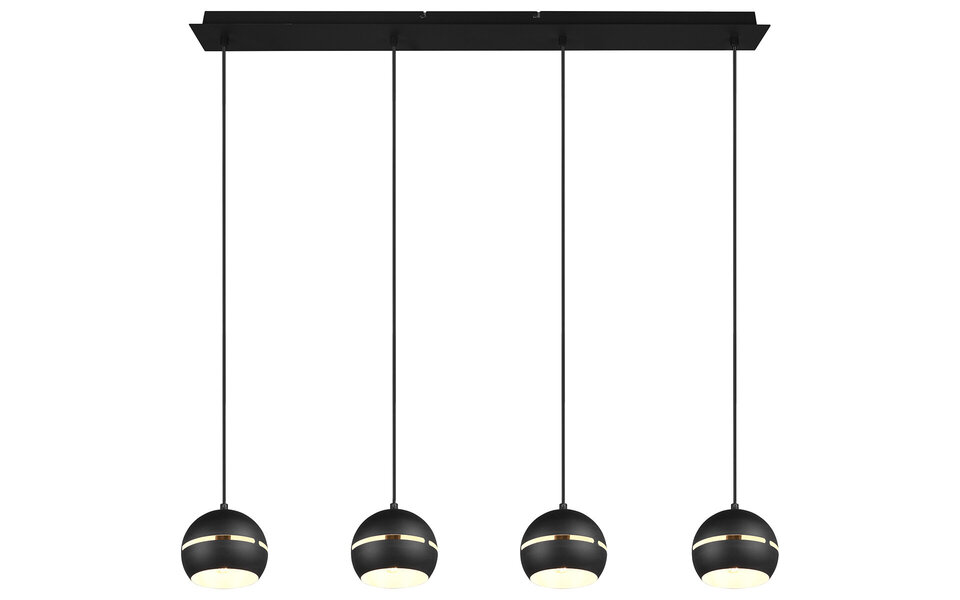 HLW LED Black LED Pendant Lamp - 4-light LED Lamp with E14 Fitting, Matte Black HLW LED Black LED Pendant Lamp - 4-light LED Lamp with E14 Fitting, Matte Black