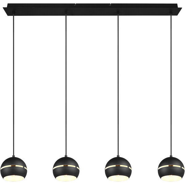 HLW LED Zwarte LED Hanglamp - 4-lichts LED Lamp met E14 Fitting, Mat Zwart HLW LED Zwarte LED Hanglamp - 4-lichts LED Lamp met E14 Fitting, Mat Zwart