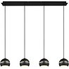 Rechthoekige zwarte LED hanglamp met 4 lichtpunten en modern design, 40W vermogen Rechthoekige zwarte LED hanglamp met 4 lichtpunten en modern design, 40W vermogen