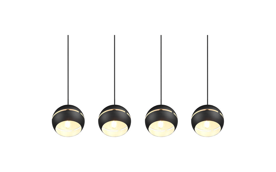 HLW LED Black LED Pendant Lamp - 4-light LED Lamp with E14 Fitting, Matte Black HLW LED Black LED Pendant Lamp - 4-light LED Lamp with E14 Fitting, Matte Black