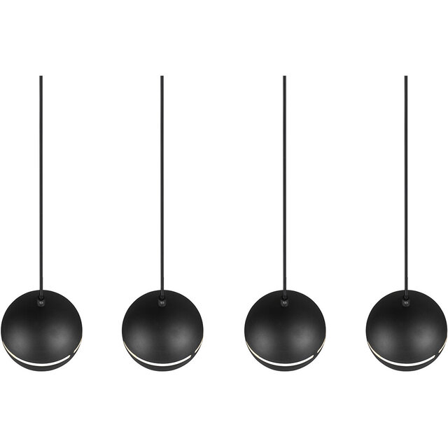 HLW LED Black LED Pendant Lamp - 4-light LED Lamp with E14 Fitting, Matte Black HLW LED Black LED Pendant Lamp - 4-light LED Lamp with E14 Fitting, Matte Black