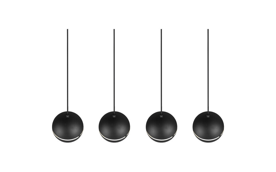 HLW LED Zwarte LED Hanglamp - 4-lichts LED Lamp met E14 Fitting, Mat Zwart HLW LED Zwarte LED Hanglamp - 4-lichts LED Lamp met E14 Fitting, Mat Zwart