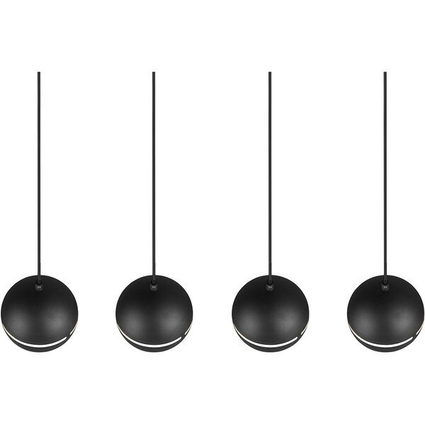HLW LED Zwarte LED Hanglamp - 4-lichts LED Lamp met E14 Fitting, Mat Zwart HLW LED Zwarte LED Hanglamp - 4-lichts LED Lamp met E14 Fitting, Mat Zwart