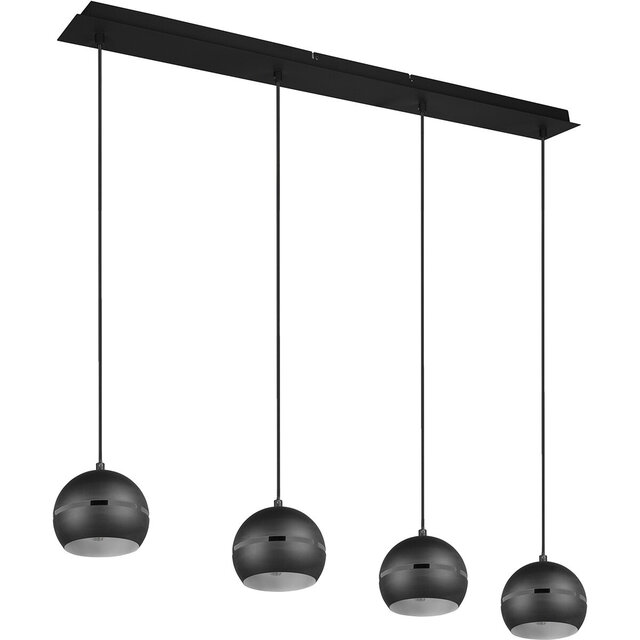 HLW LED Black LED Pendant Lamp - 4-light LED Lamp with E14 Fitting, Matte Black HLW LED Black LED Pendant Lamp - 4-light LED Lamp with E14 Fitting, Matte Black
