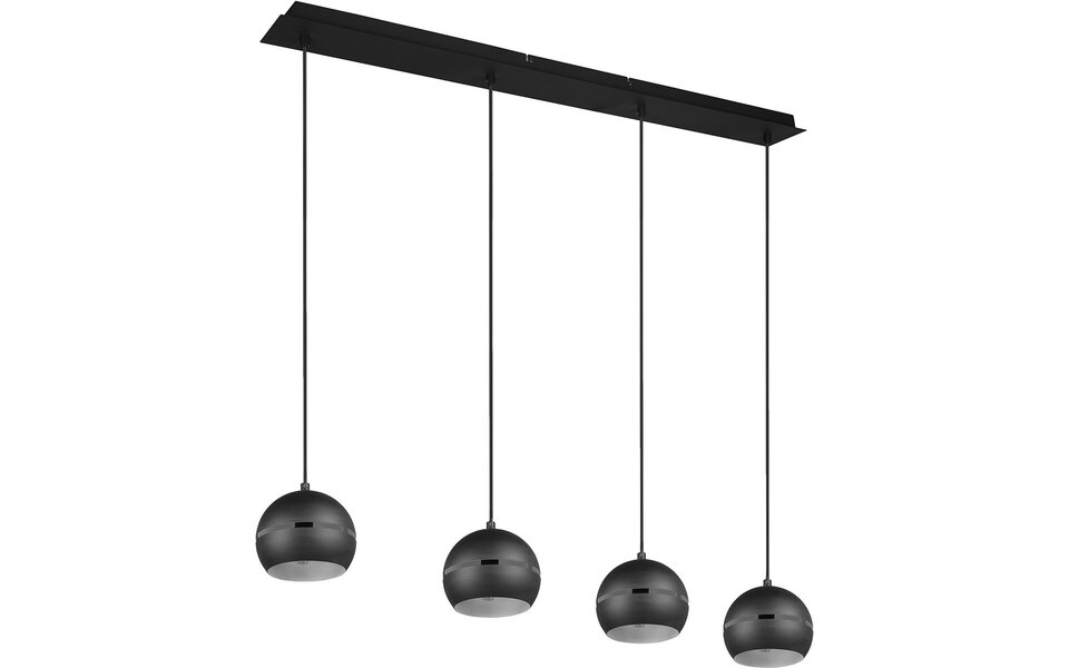 HLW LED Black LED Pendant Lamp - 4-light LED Lamp with E14 Fitting, Matte Black HLW LED Black LED Pendant Lamp - 4-light LED Lamp with E14 Fitting, Matte Black