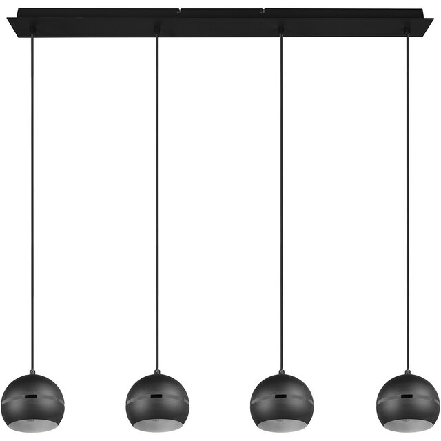 HLW LED Black LED Pendant Lamp - 4-light LED Lamp with E14 Fitting, Matte Black HLW LED Black LED Pendant Lamp - 4-light LED Lamp with E14 Fitting, Matte Black