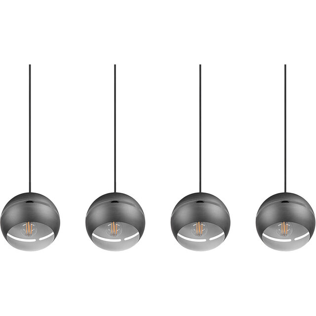 HLW LED Zwarte LED Hanglamp - 4-lichts LED Lamp met E14 Fitting, Mat Zwart HLW LED Zwarte LED Hanglamp - 4-lichts LED Lamp met E14 Fitting, Mat Zwart