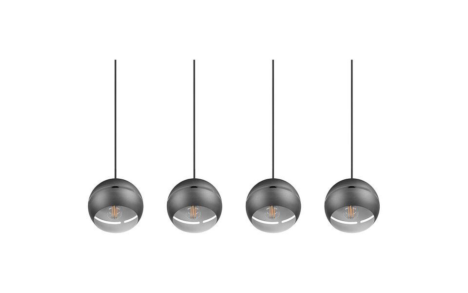 HLW LED Zwarte LED Hanglamp - 4-lichts LED Lamp met E14 Fitting, Mat Zwart HLW LED Zwarte LED Hanglamp - 4-lichts LED Lamp met E14 Fitting, Mat Zwart