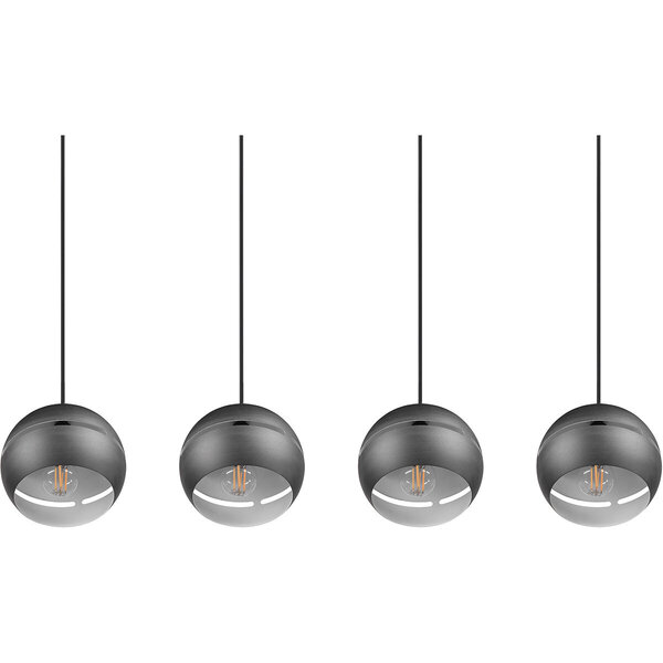 HLW LED Zwarte LED Hanglamp - 4-lichts LED Lamp met E14 Fitting, Mat Zwart HLW LED Zwarte LED Hanglamp - 4-lichts LED Lamp met E14 Fitting, Mat Zwart