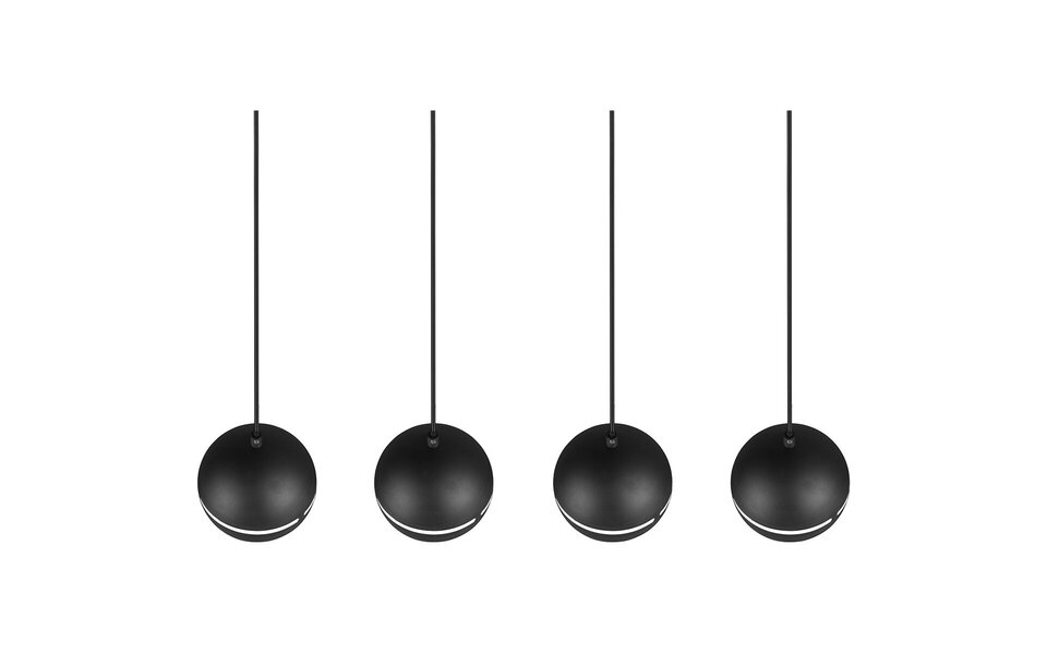 HLW LED Zwarte LED Hanglamp - 4-lichts LED Lamp met E14 Fitting, Mat Zwart HLW LED Zwarte LED Hanglamp - 4-lichts LED Lamp met E14 Fitting, Mat Zwart