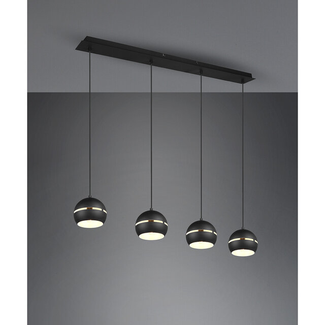 HLW LED Black LED Pendant Lamp - 4-light LED Lamp with E14 Fitting, Matte Black HLW LED Black LED Pendant Lamp - 4-light LED Lamp with E14 Fitting, Matte Black