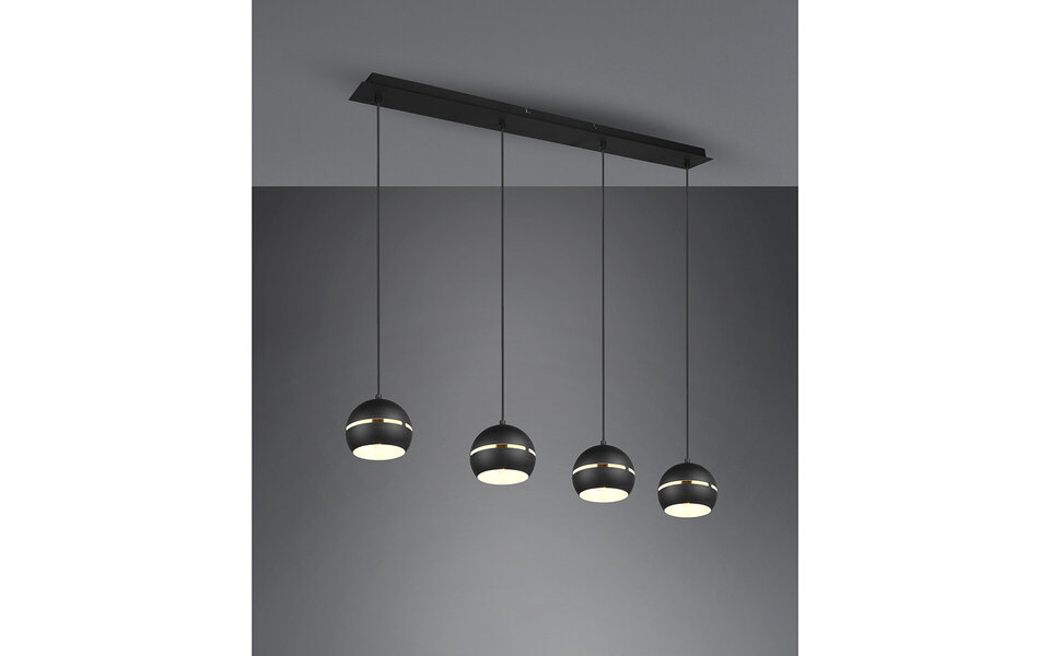 HLW LED Black LED Pendant Lamp - 4-light LED Lamp with E14 Fitting, Matte Black HLW LED Black LED Pendant Lamp - 4-light LED Lamp with E14 Fitting, Matte Black