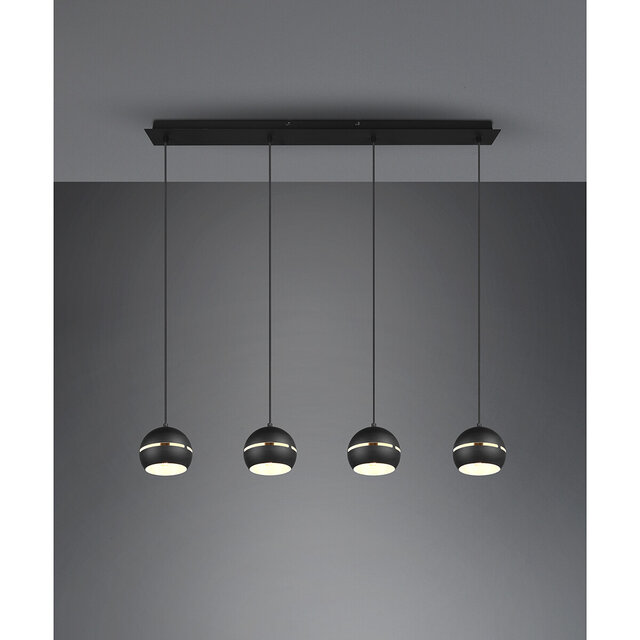 HLW LED Zwarte LED Hanglamp - 4-lichts LED Lamp met E14 Fitting, Mat Zwart HLW LED Zwarte LED Hanglamp - 4-lichts LED Lamp met E14 Fitting, Mat Zwart