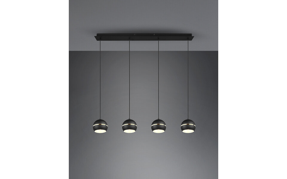 HLW LED Black LED Pendant Lamp - 4-light LED Lamp with E14 Fitting, Matte Black HLW LED Black LED Pendant Lamp - 4-light LED Lamp with E14 Fitting, Matte Black