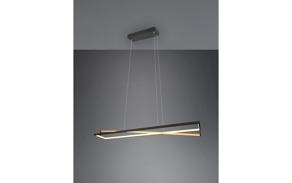 HLW LED Zwarte 35W Dimbare LED Hanglamp Trion Ediyon met Aanpasbare Kleur HLW LED Zwarte 35W Dimbare LED Hanglamp Trion Ediyon met Aanpasbare Kleur