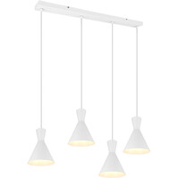 White LED Pendant Lamp Trion Ewomi - 4-light, Matte White Aluminum