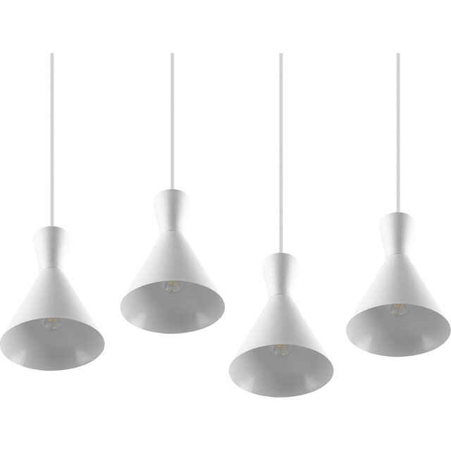 HLW LED LED Hanglamp Trion Ewomi - Witte 4-lichts LED Hanglamp met E27 Fitting