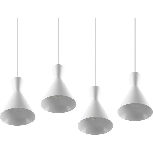 HLW LED LED Hanglamp Trion Ewomi - Witte 4-lichts LED Hanglamp met E27 Fitting HLW LED LED Hanglamp Trion Ewomi - Witte 4-lichts LED Hanglamp met E27 Fitting