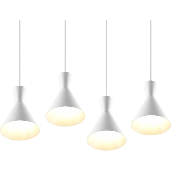 HLW LED LED Hanglamp Trion Ewomi - Witte 4-lichts LED Hanglamp met E27 Fitting HLW LED LED Hanglamp Trion Ewomi - Witte 4-lichts LED Hanglamp met E27 Fitting