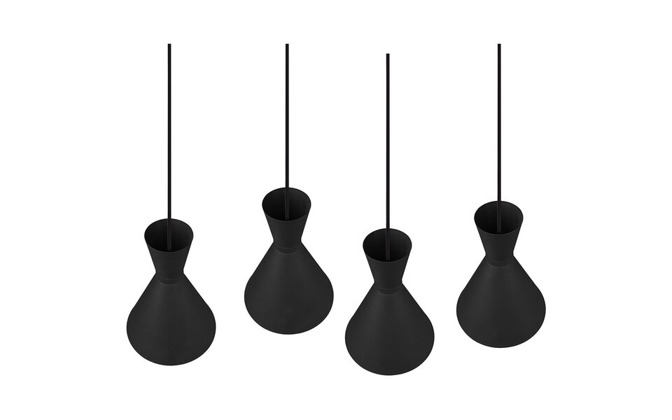 HLW LED Black LED Pendant Lamp Trion Ewomi - 4-light LED lamp with E27 fitting and aluminum